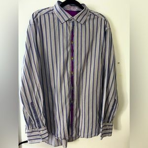 Robert Graham Classic Striped Dress shirt - 2XL - EUC